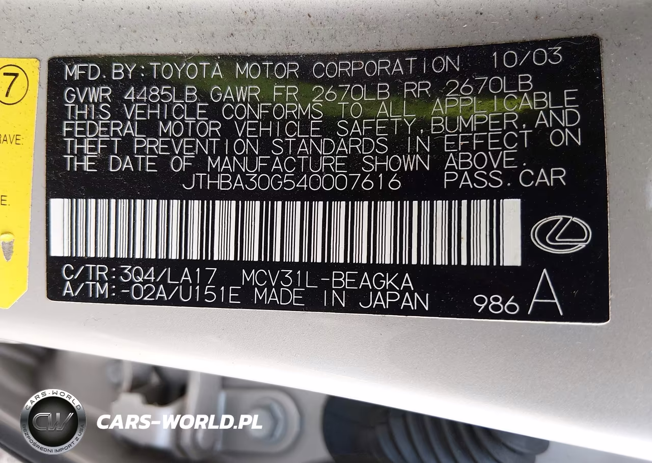 2004 Lexus Es 330 VIN:JTHBA30G540007616 - 9