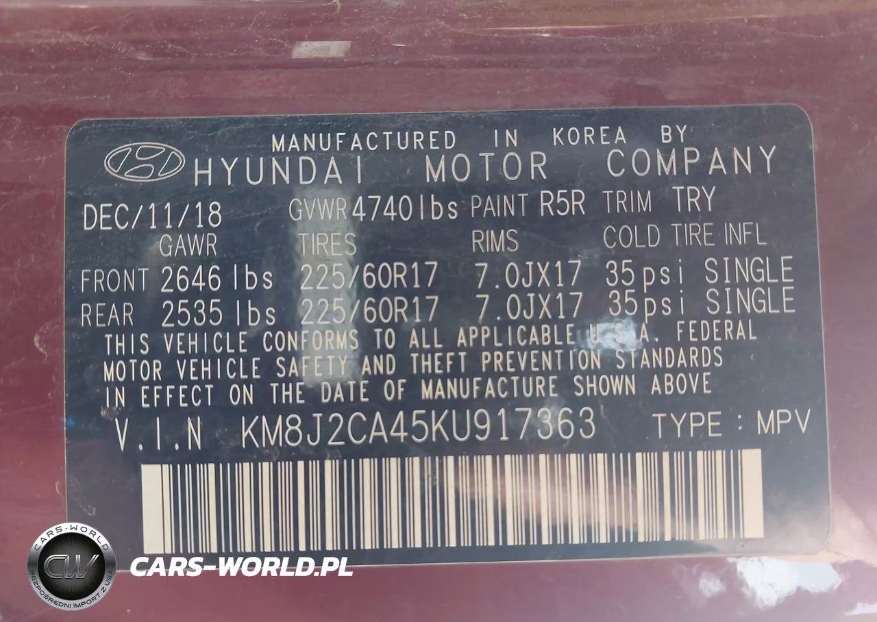 2019 Hyundai Tucson Se VIN:KM8J2CA45KU917363 - 9