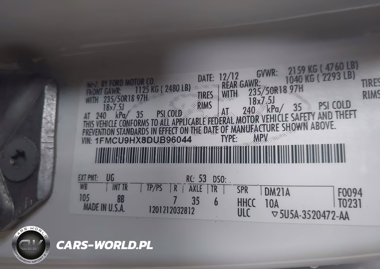 2013 Ford Escape Sel VIN:1FMCU9HX8DUB96044 - 9