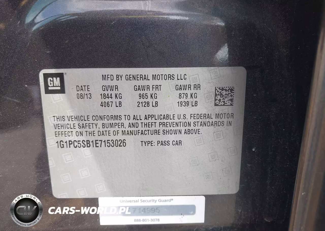 2014 Chevrolet Cruze 1Lt Auto VIN:1G1PC5SB1E7153026 - 9
