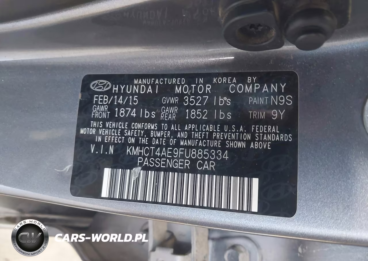 2015 Hyundai Accent Gls VIN:KMHCT4AE9FU885334 - 9