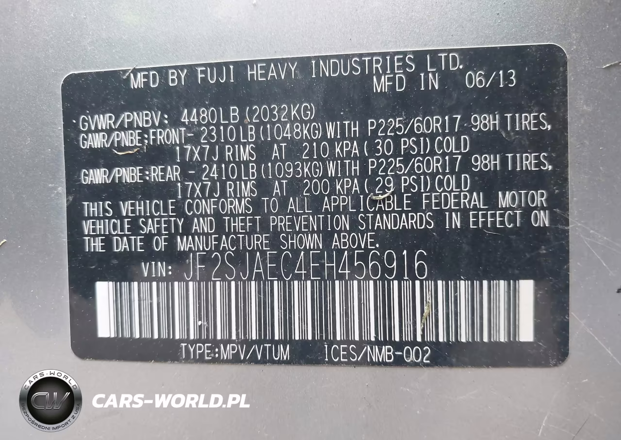 2014 Subaru Forester 2.5I Premium VIN:JF2SJAEC4EH456916 - 9