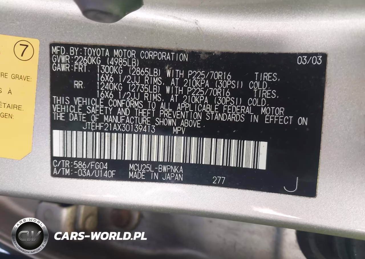 2003 Toyota Highlander V6 VIN:JTEHF21AX30139413 - 9