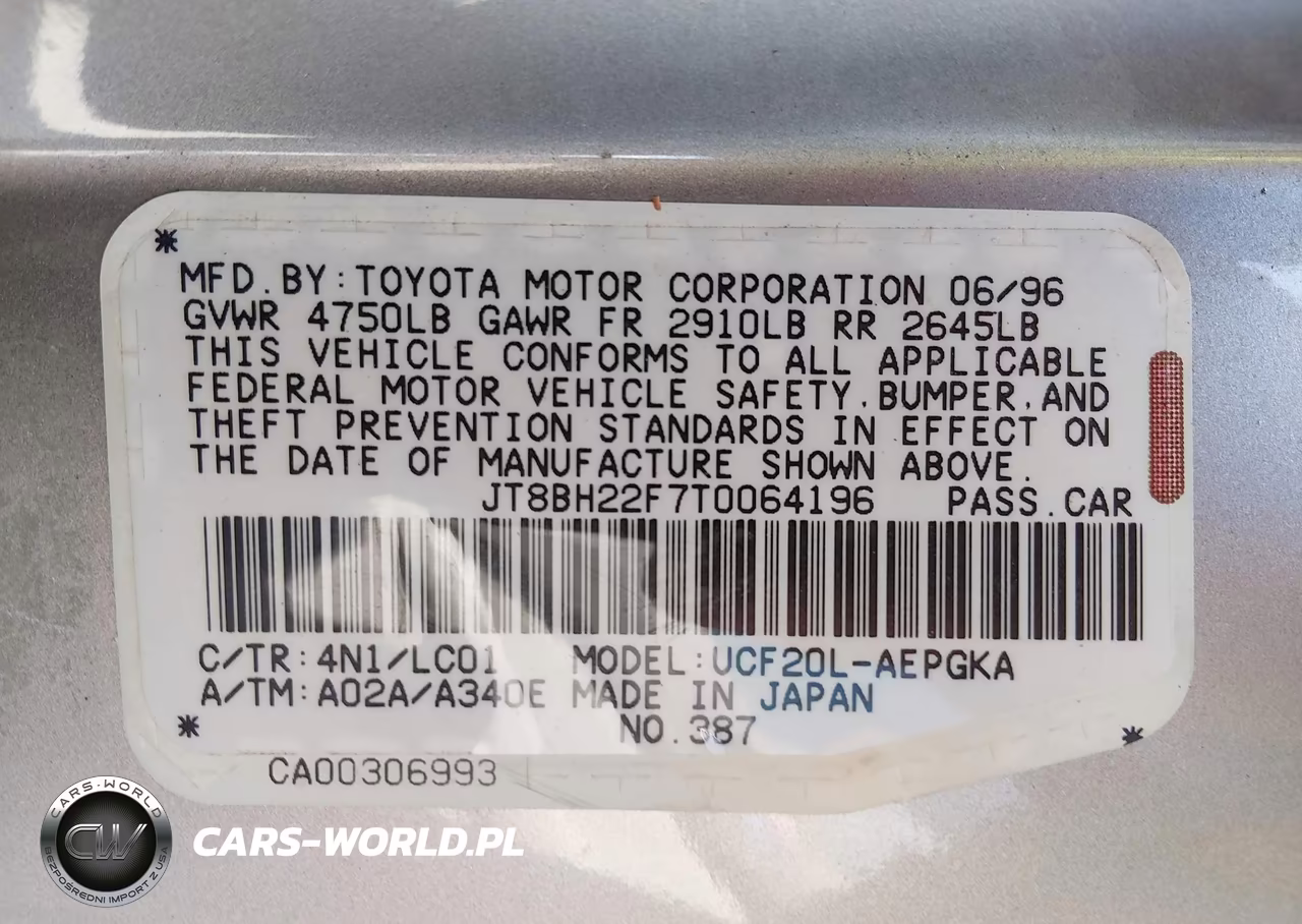 1996 Lexus Ls 400 VIN:JT8BH22F7T0064196 - 9