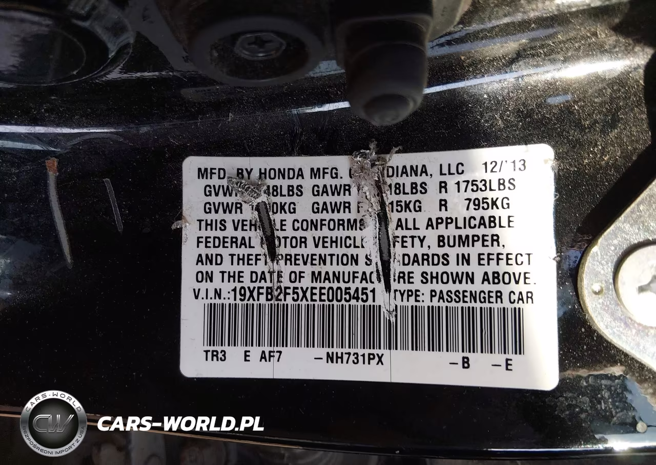 2014 Honda Civic Lx VIN:19XFB2F5XEE005451 - 9