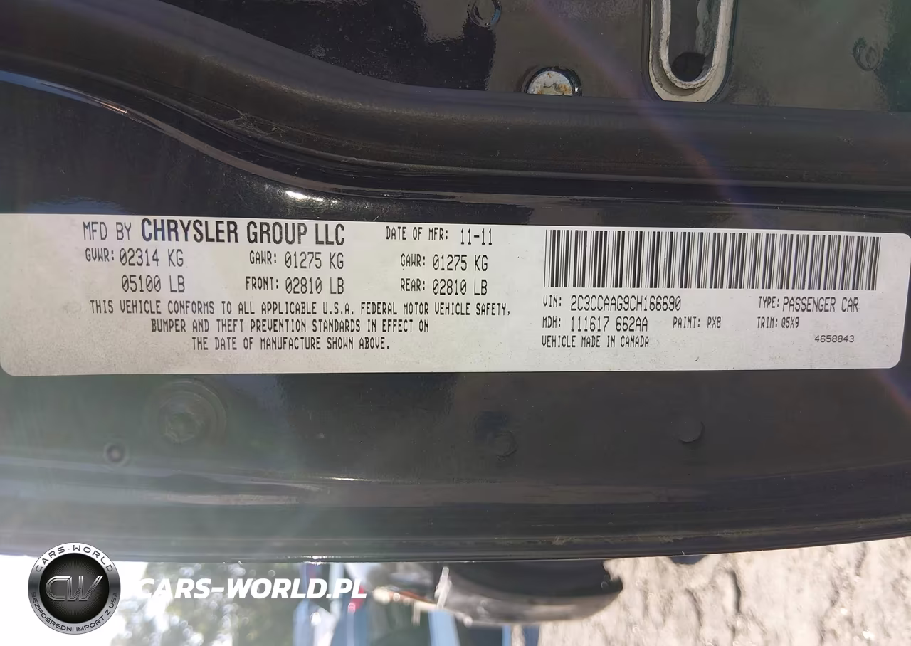 2012 Chrysler 300 VIN:2C3CCAAG9CH166690 - 9