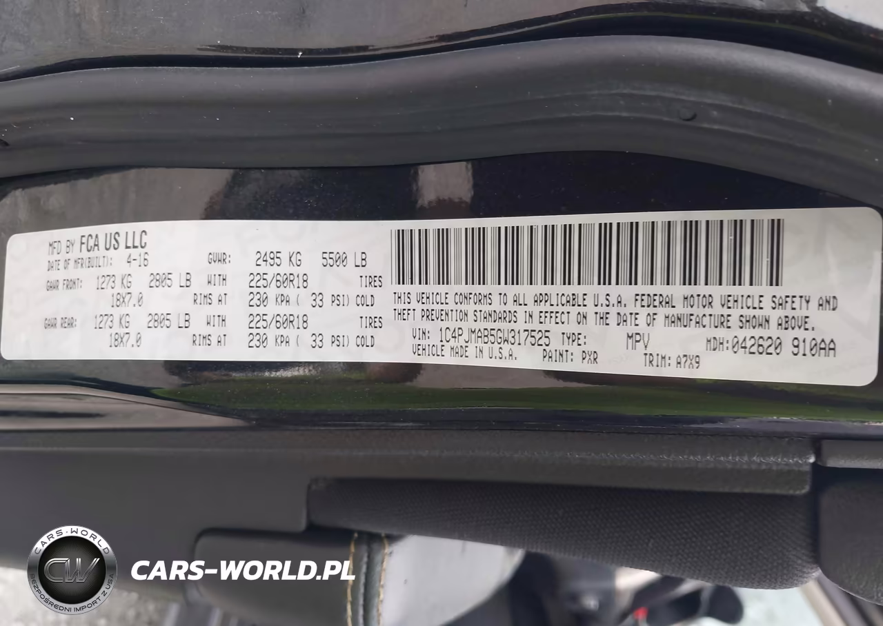 2016 Jeep Cherokee Altitude VIN:1C4PJMAB5GW317525 - 9