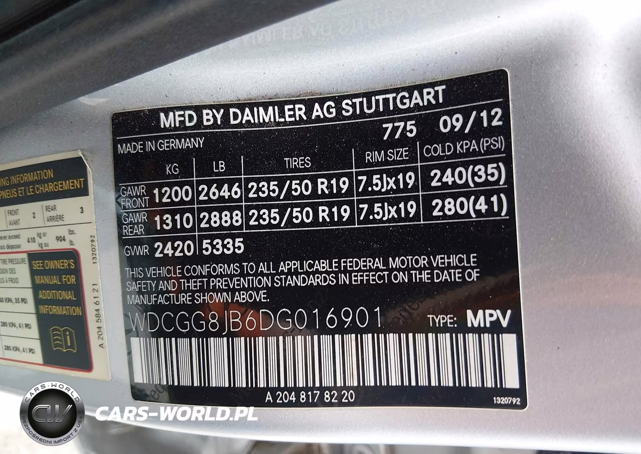 2013 Mercedes-Benz Glk 350 4Matic VIN:WDCGG8JB6DG016901 - 9