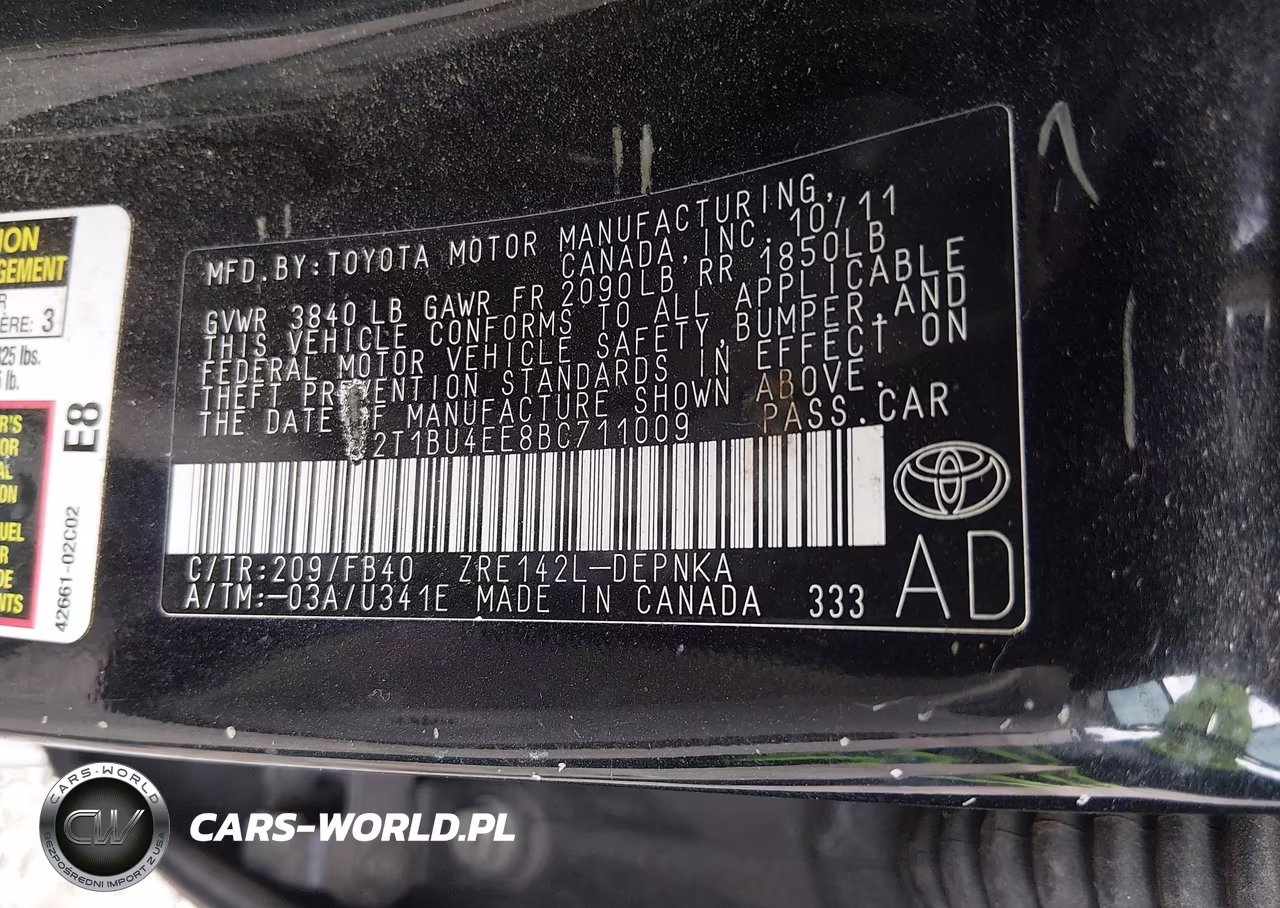 2011 Toyota Corolla Le VIN:2T1BU4EE8BC711009 - 9