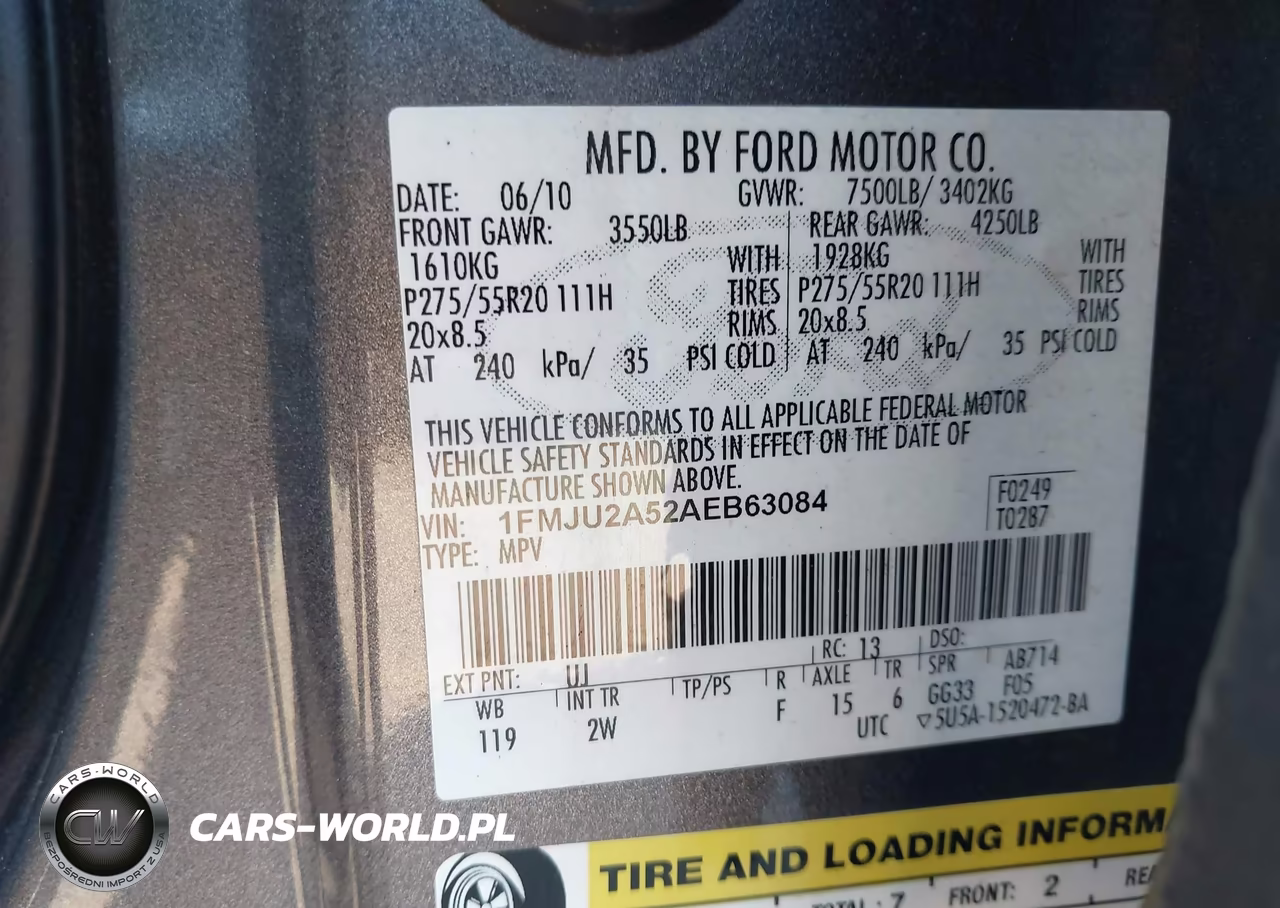 2010 Ford Expedition Limited VIN:1FMJU2A52AEB63084 - 9