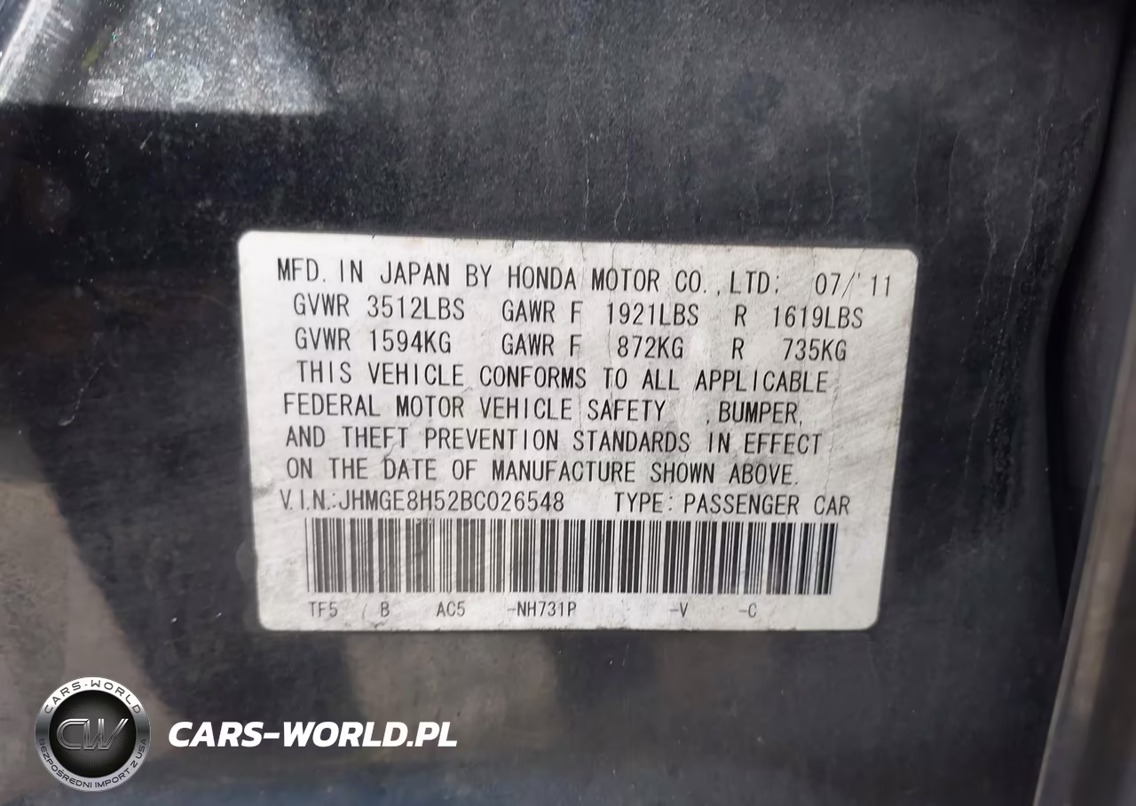 2011 Honda Fit Sport VIN:JHMGE8H52BC026548 - 9