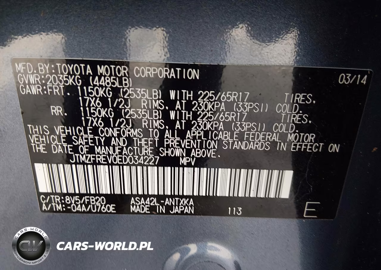 2014 Toyota Rav4 Le VIN:JTMZFREV0ED034227 - 9