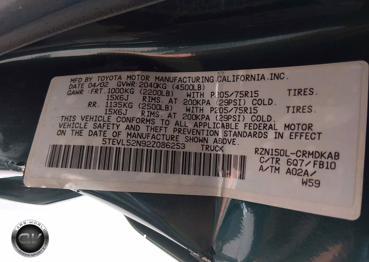 2002 Toyota Tacoma VIN:5TEVL52N92Z086253 - 9