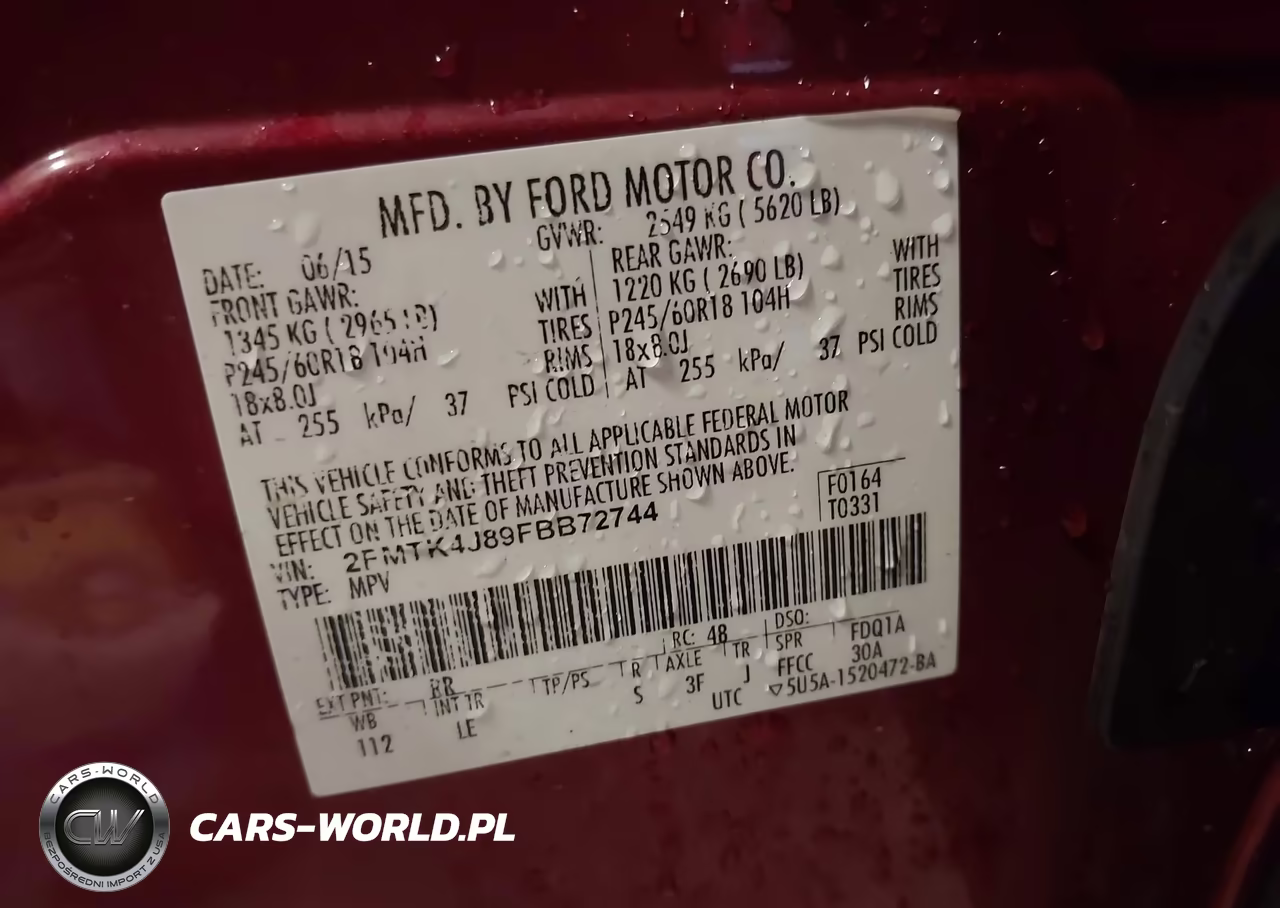 2015 Ford Edge Sel VIN:2FMTK4J89FBB72744 - 9