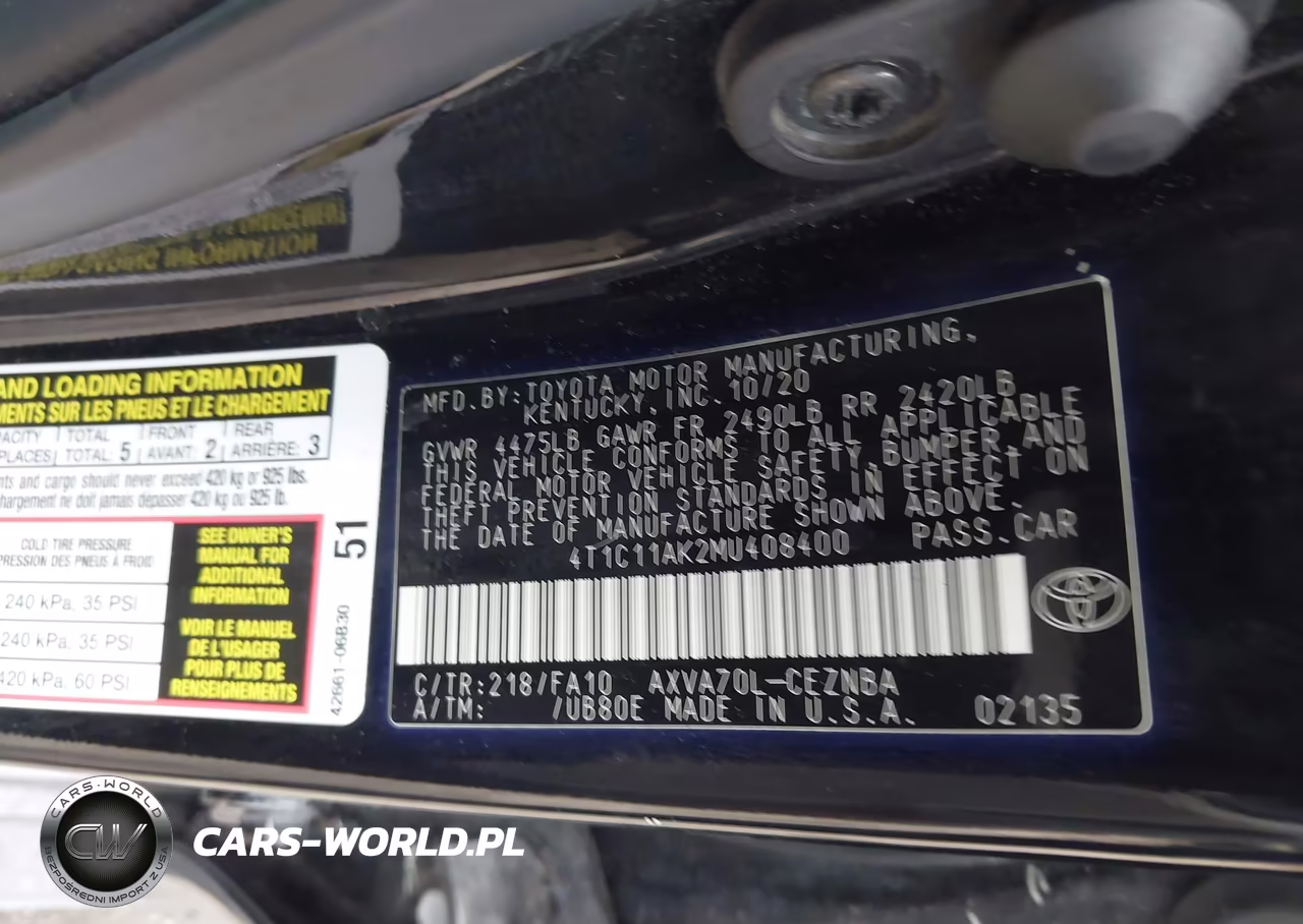 2021 Toyota Camry Le VIN:4T1C11AK2MU408400 - 9