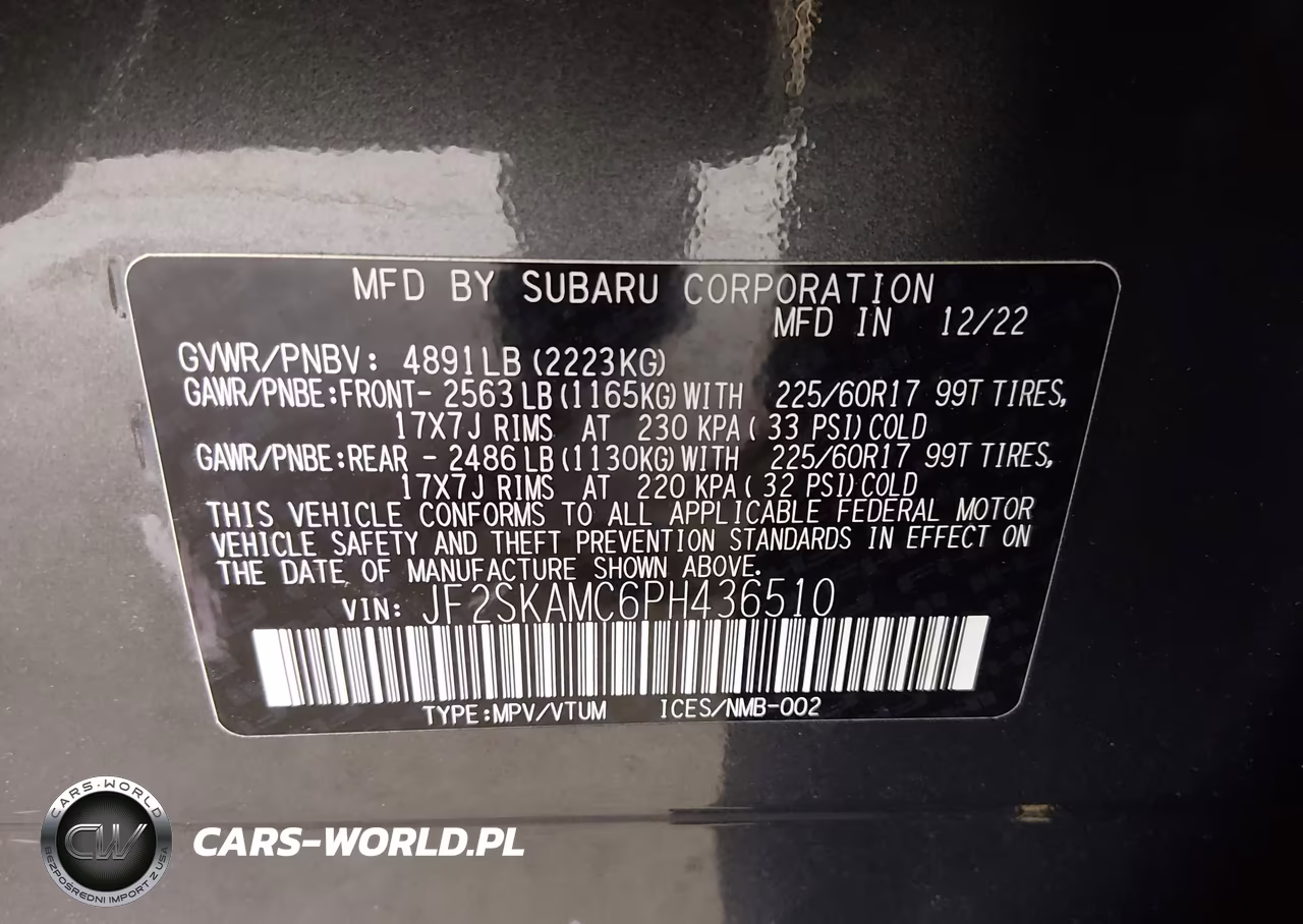 2023 Subaru Forester Wilderness VIN:JF2SKAMC6PH436510 - 9