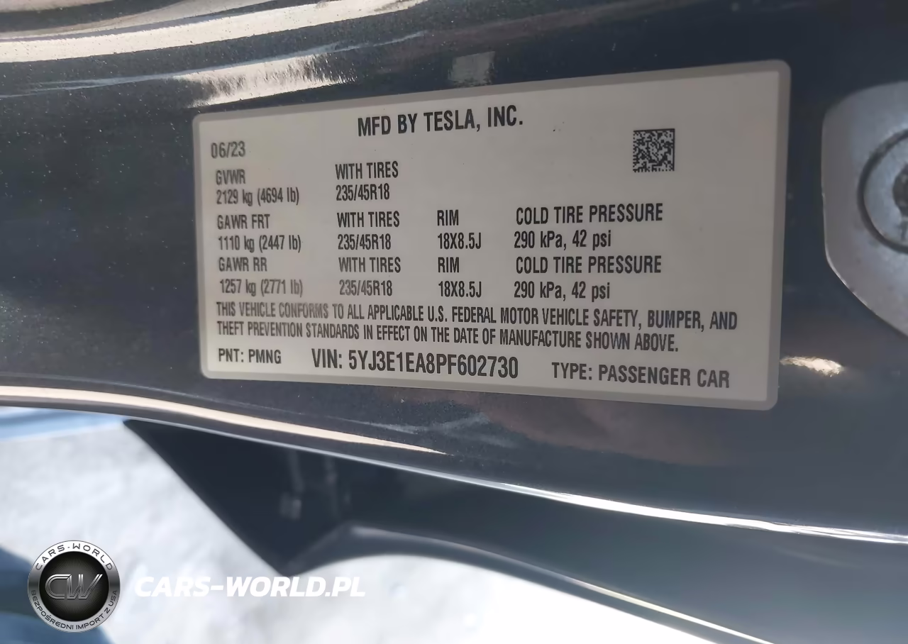 2023 Tesla Model 3 Rear-Wheel Drive VIN:5YJ3E1EA8PF602730 - 9