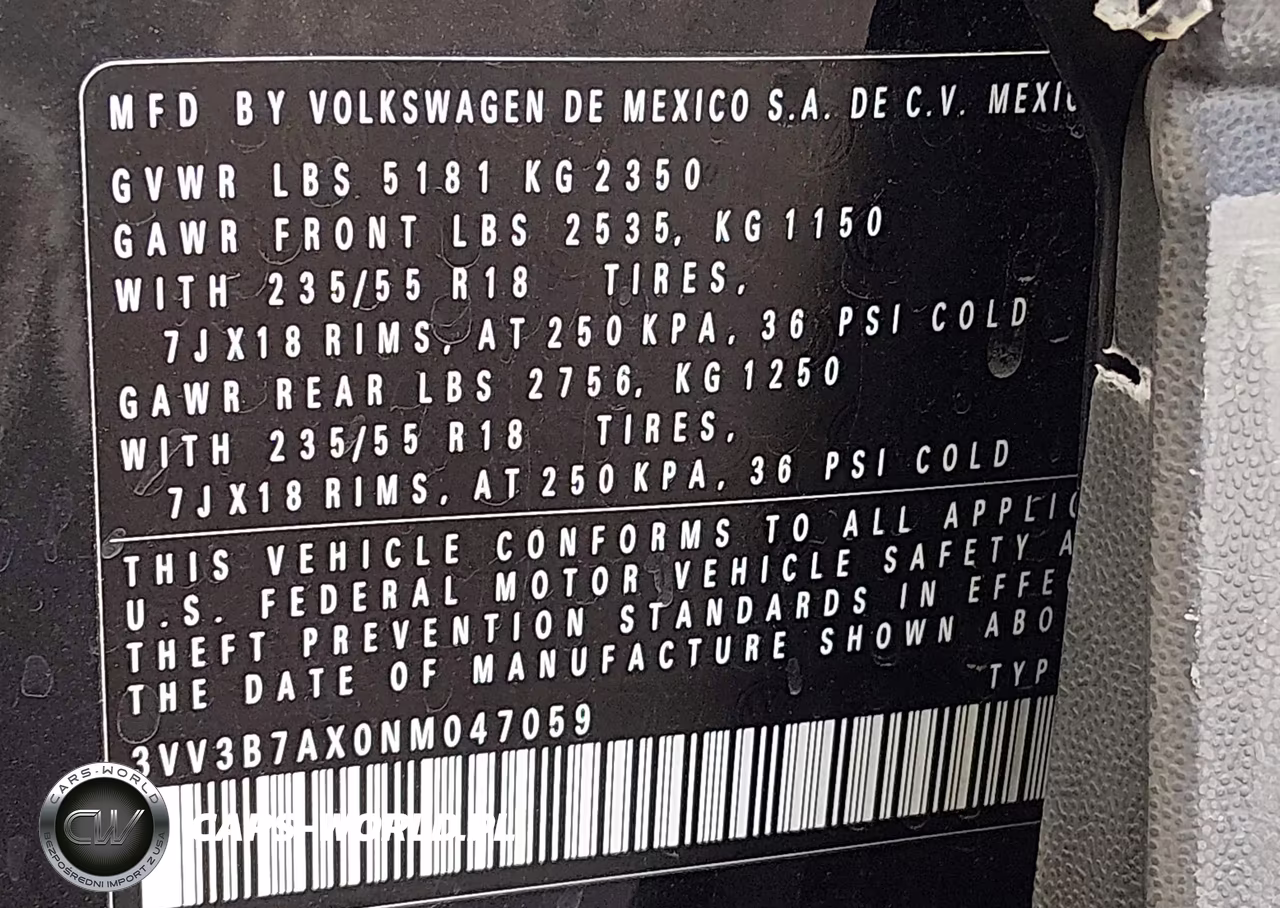 2022 Volkswagen Tiguan 2.0T Se VIN:3VV3B7AX0NM047059 - 9