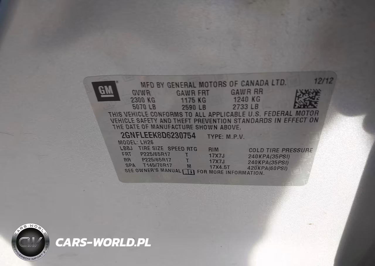 2013 Chevrolet Equinox 1Lt VIN:2GNFLEEK8D6230754 - 9
