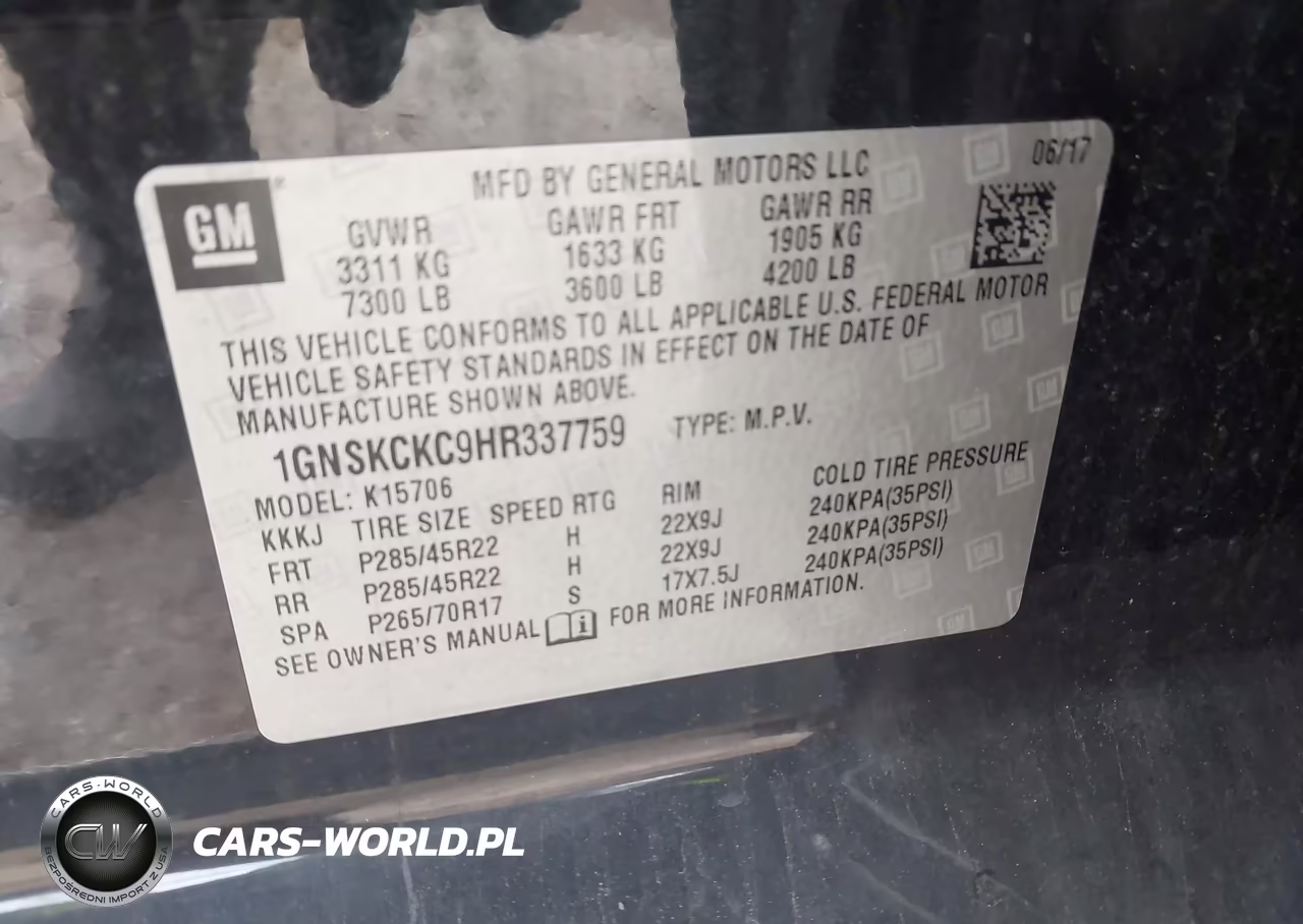2017 Chevrolet Tahoe Premier VIN:1GNSKCKC9HR337759 - 9