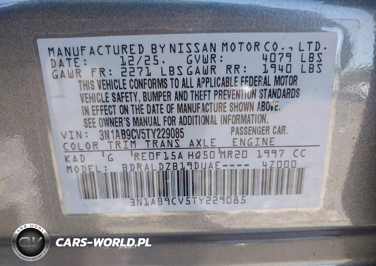 2026 Nissan Sentra Sv VIN:3N1AB9CV5TY229085 - 9