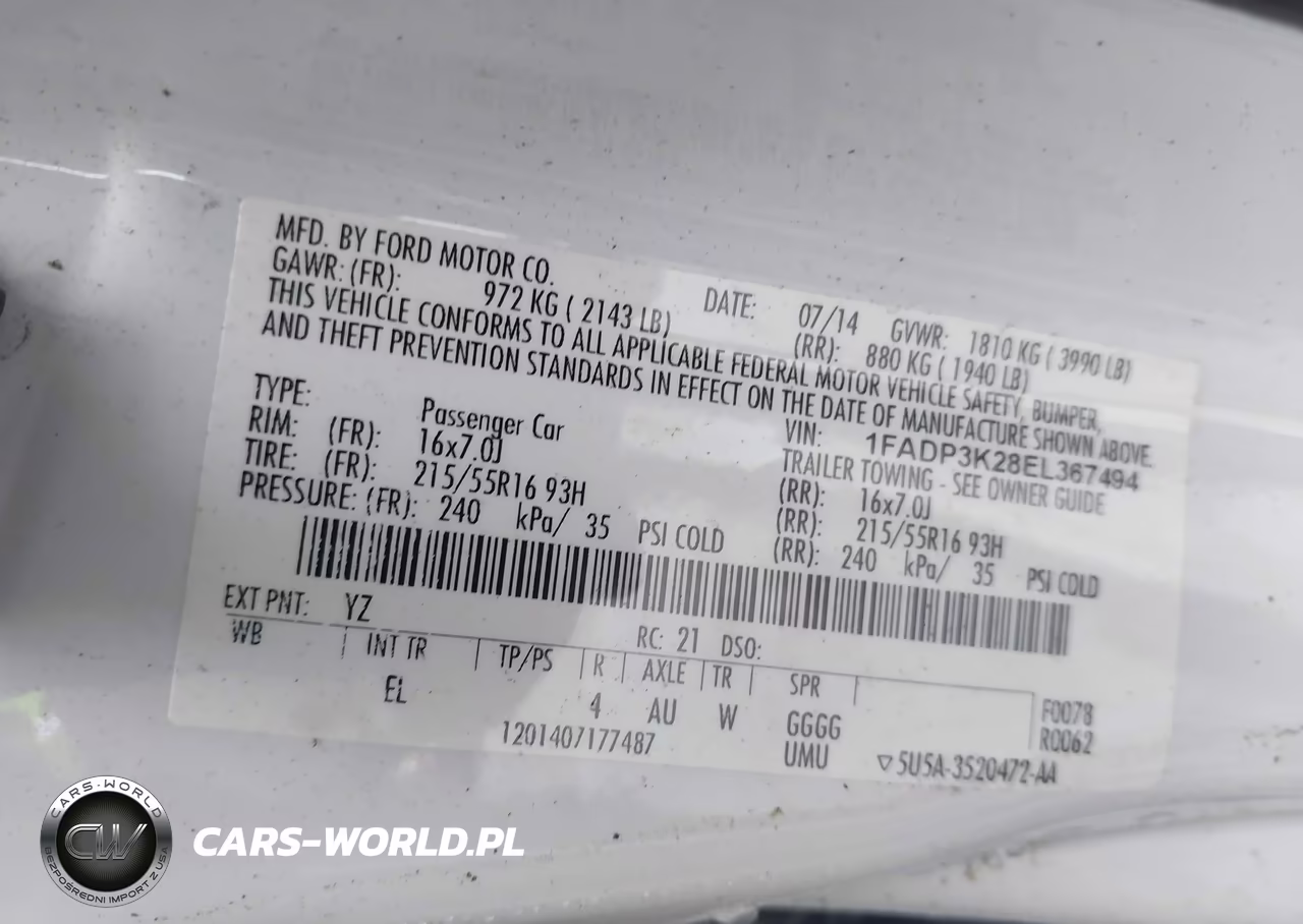 2014 Ford Focus Se VIN:1FADP3K28EL367494 - 9