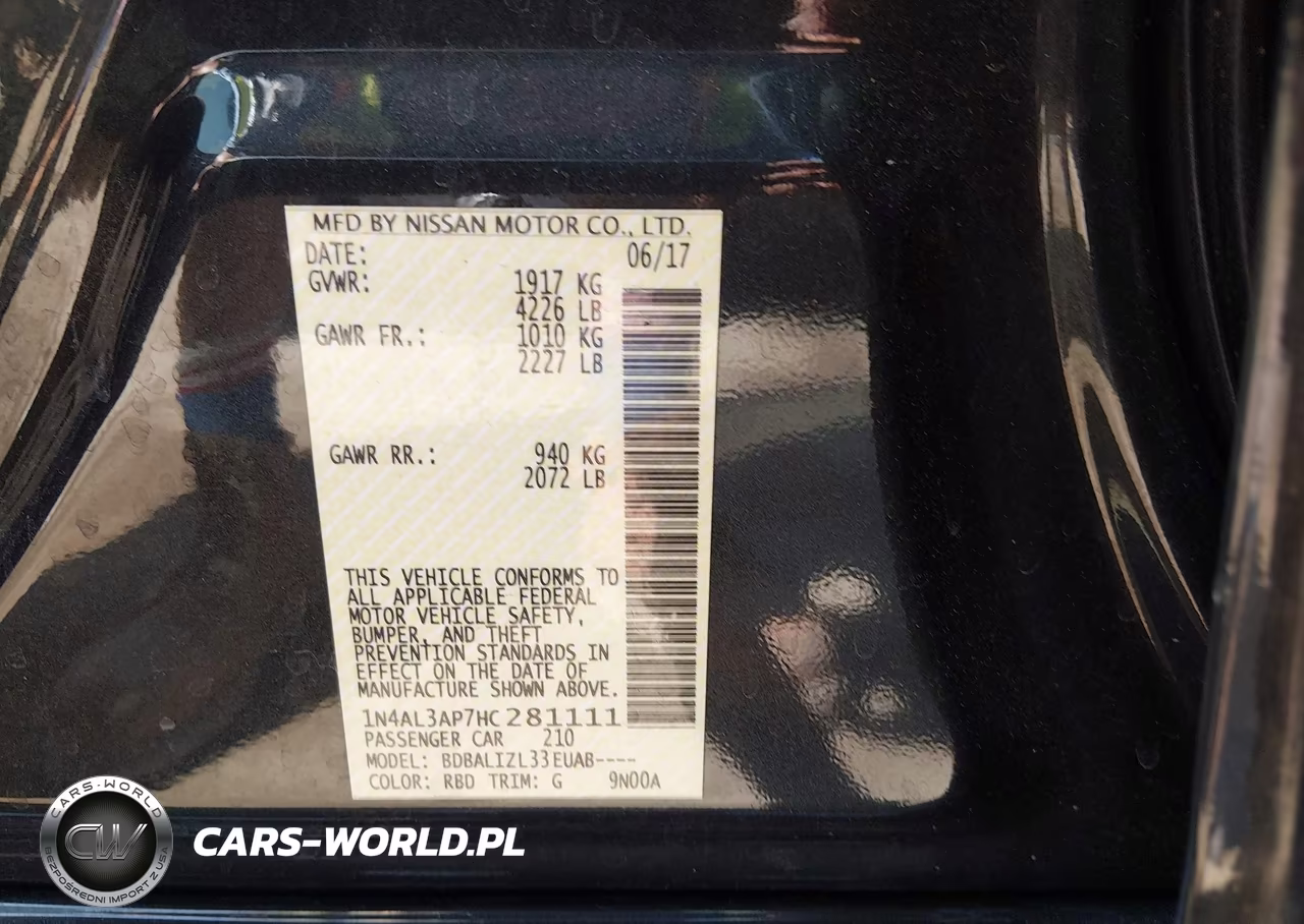 2017 Nissan Altima 2.5 Sv VIN:1N4AL3AP7HC281111 - 9