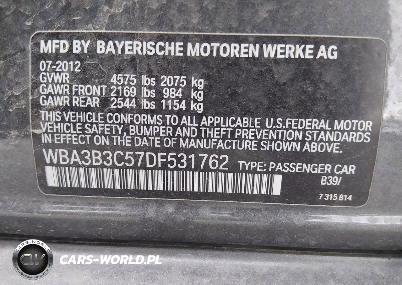 2013 BMW 328I xDrive VIN:WBA3B3C57DF531762 - 9