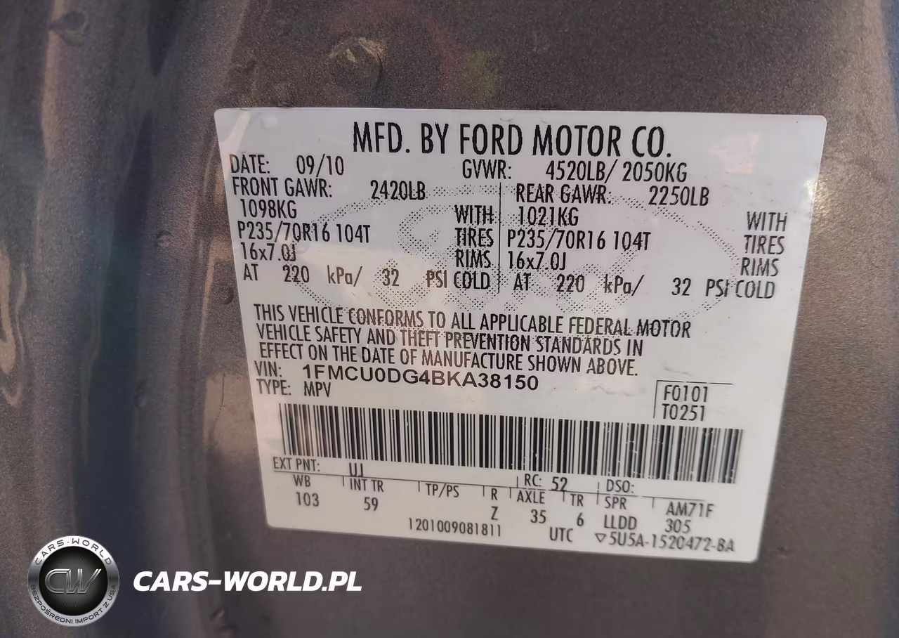 2011 Ford Escape Xlt VIN:1FMCU0DG4BKA38150 - 9