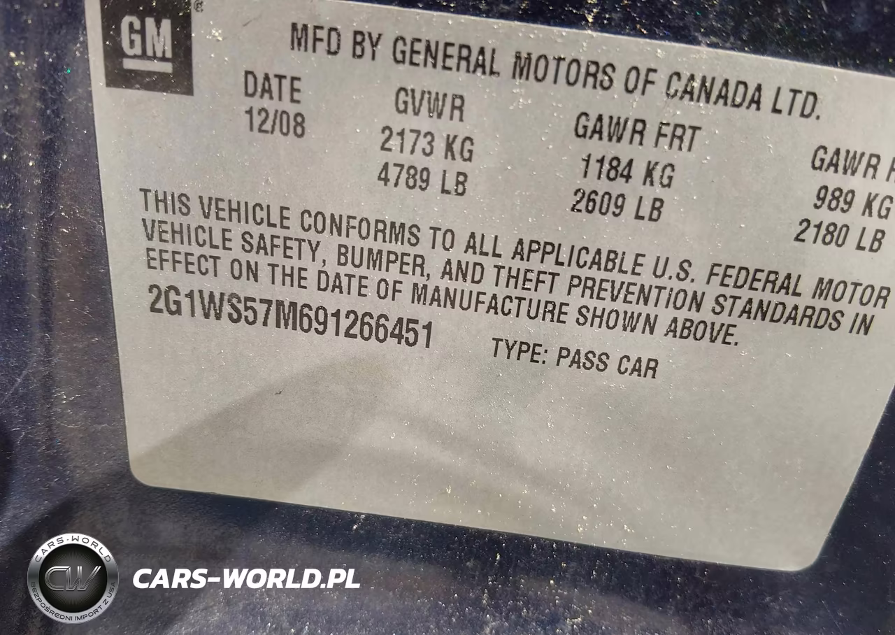 2009 Chevrolet Impala Police VIN:2G1WS57M691266451 - 9