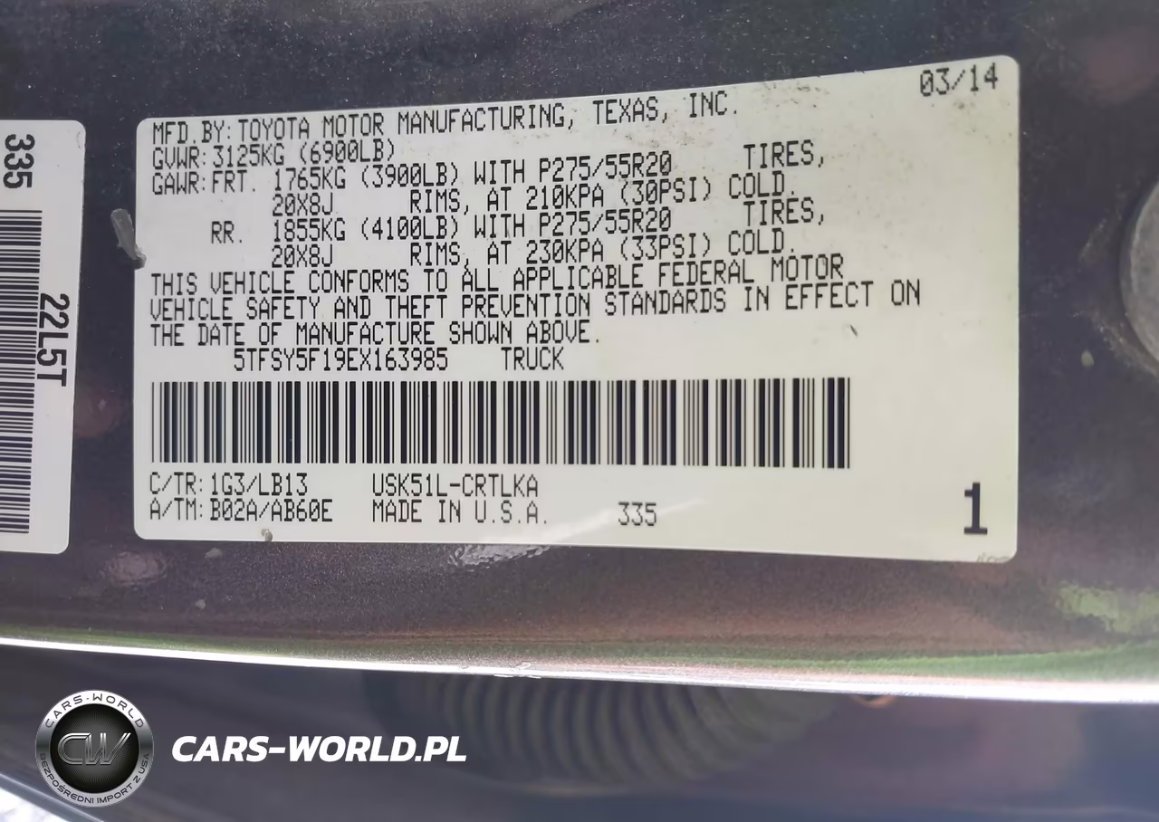 2014 Toyota Tundra Limited 5.7L V8 VIN:5TFSY5F19EX163985 - 9