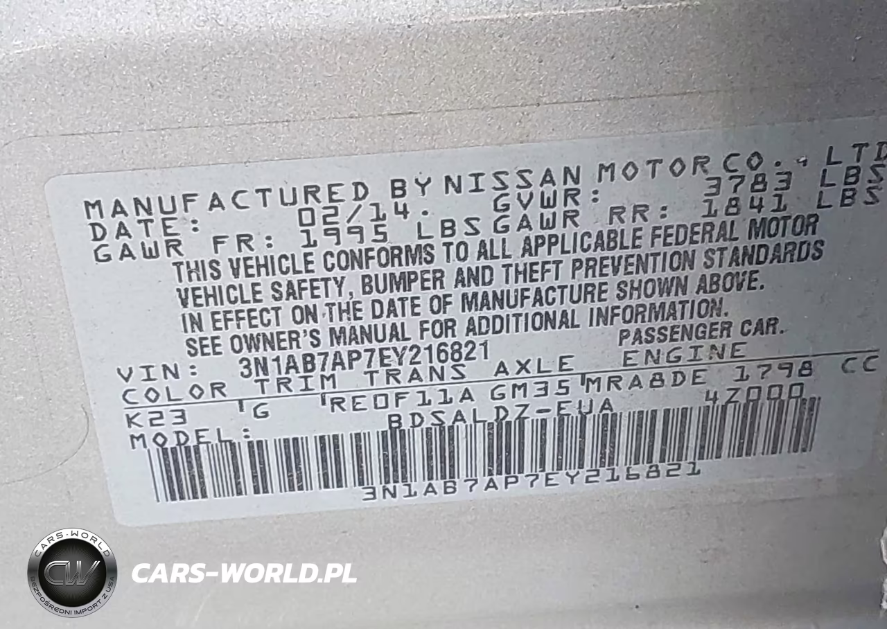 2014 Nissan Sentra Fe+ S-Fe+ Sv-S-Sl-Sr-Sv VIN:3N1AB7AP7EY216821 - 9
