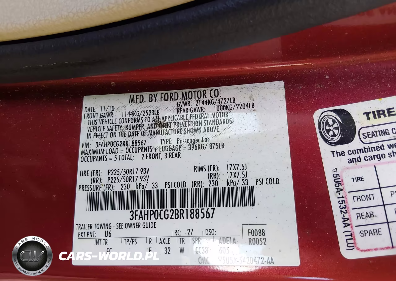 2011 Ford Fusion Sel VIN:3FAHP0CG2BR188567 - 9
