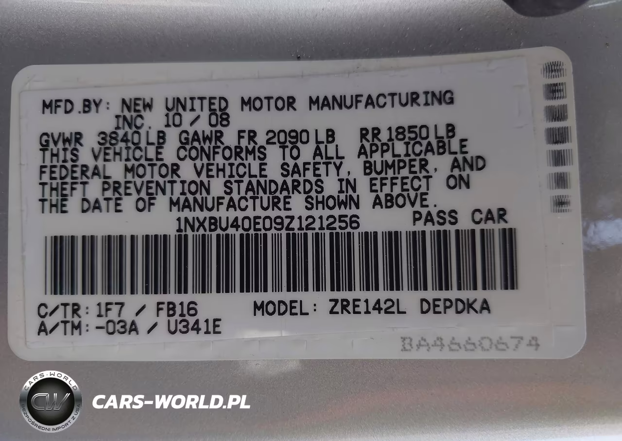 2009 Toyota Corolla Le VIN:1NXBU40E09Z121256 - 9