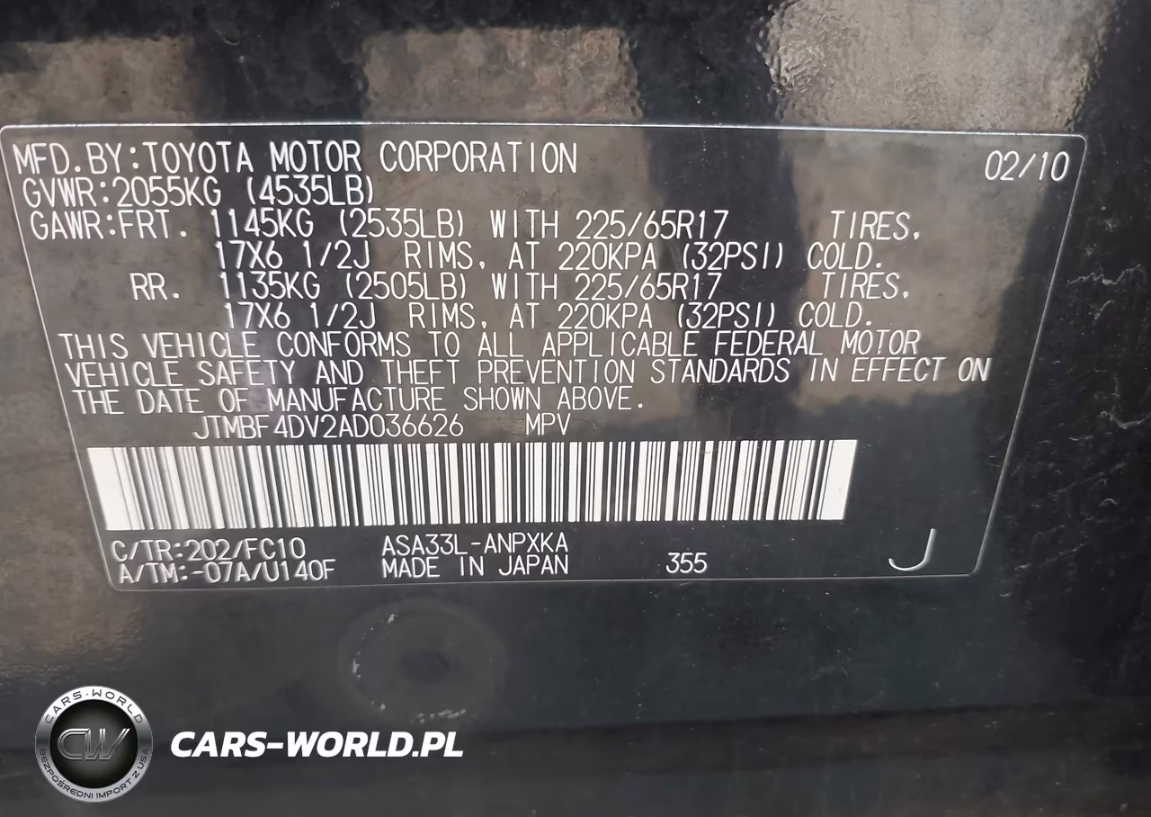 2010 Toyota Rav4 VIN:JTMBF4DV2AD036626 - 9