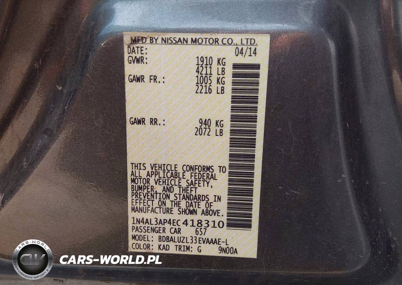 2014 Nissan Altima 2.5 Sv VIN:1N4AL3AP4EC418310 - 9