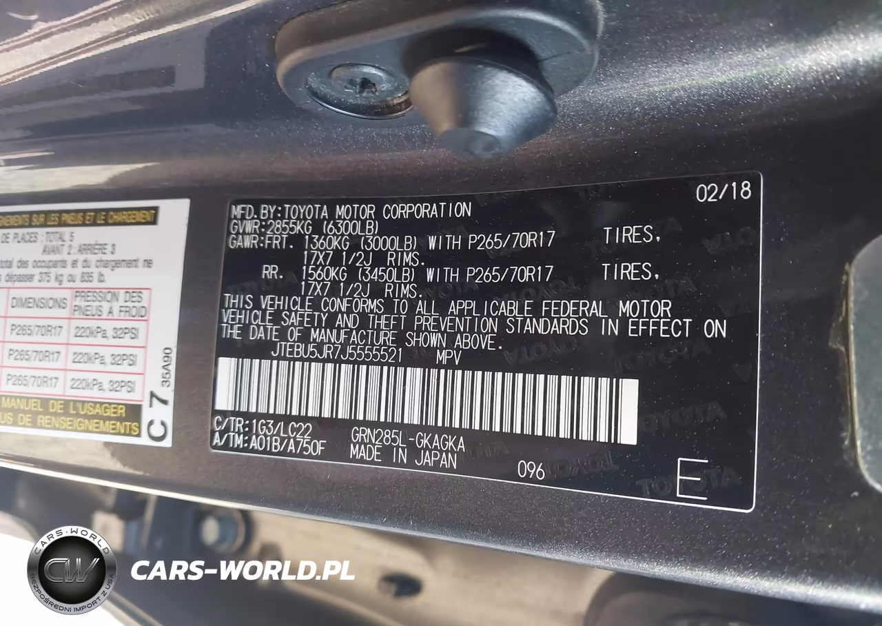 2018 Toyota 4Runner Trd Off Road Premium VIN:JTEBU5JR7J5555521 - 9