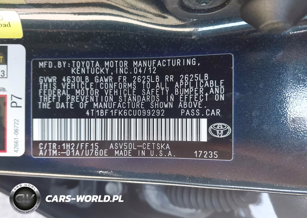 2012 Toyota Camry Se VIN:4T1BF1FK6CU099292 - 9