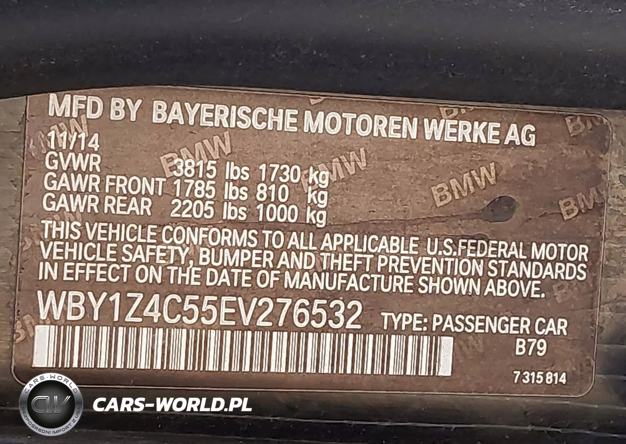 2014 BMW I3 Base W-Range Extender VIN:WBY1Z4C55EV276532 - 9