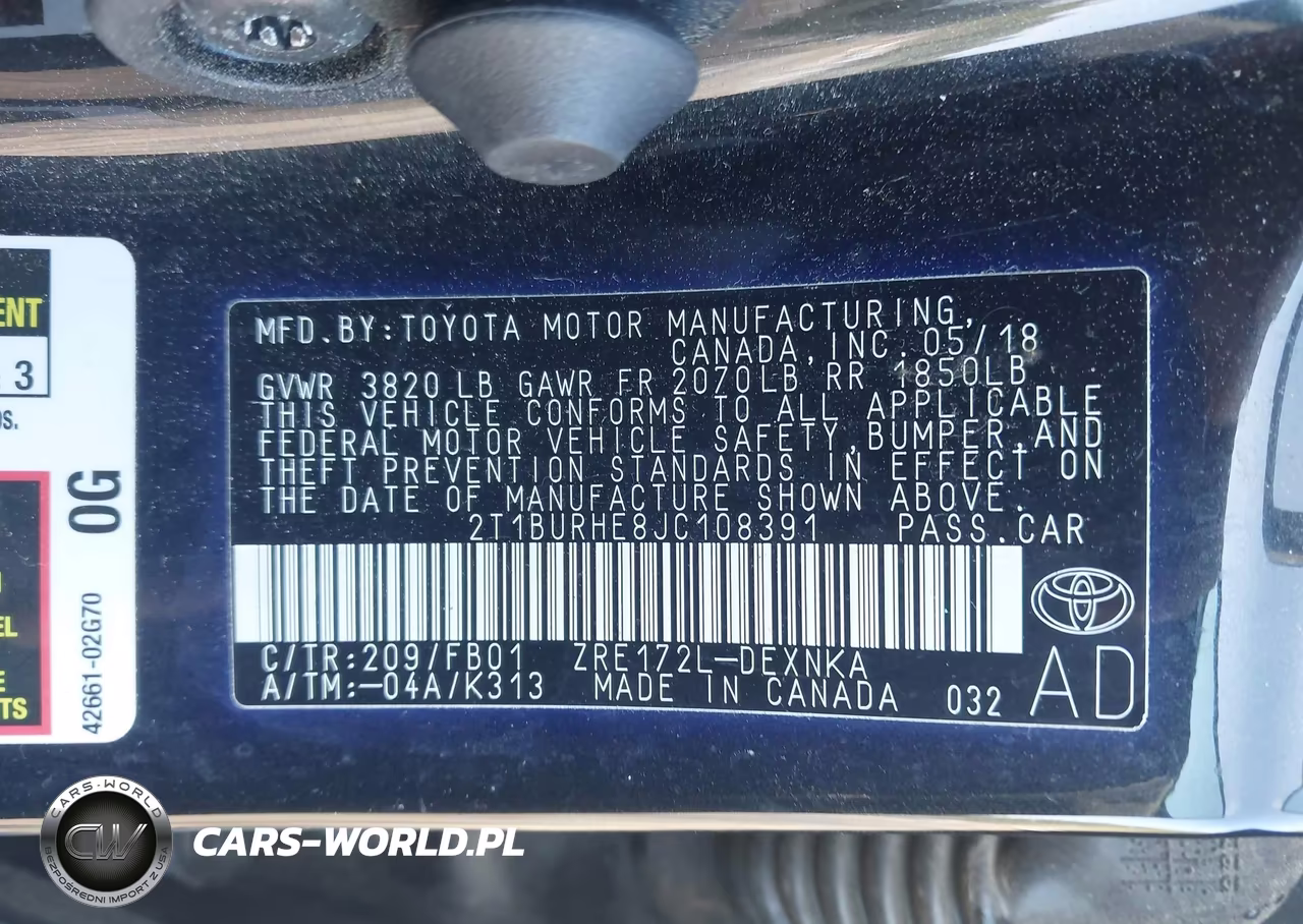 2018 Toyota Corolla Le VIN:2T1BURHE8JC108391 - 9