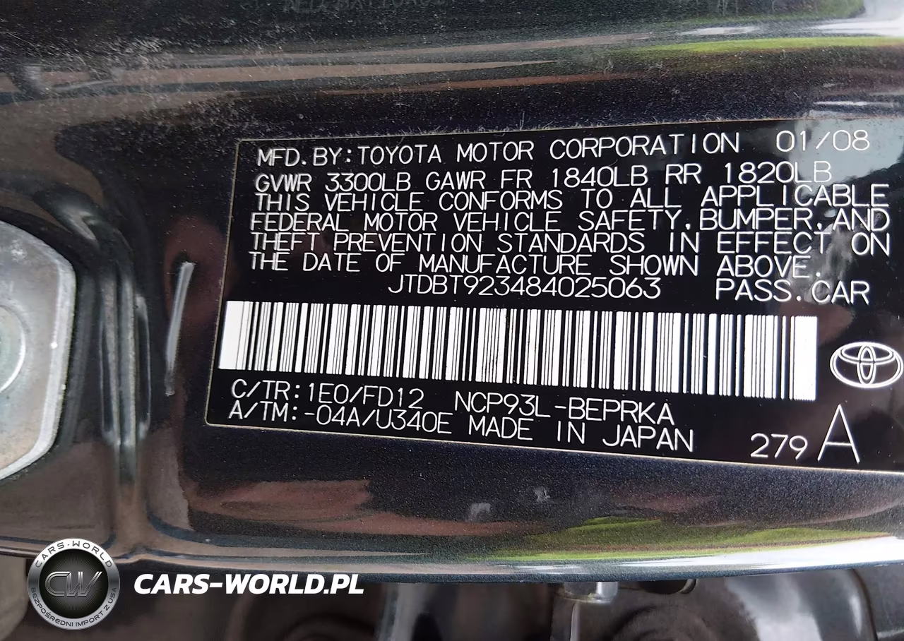2008 Toyota Yaris VIN:JTDBT923484025063 - 9