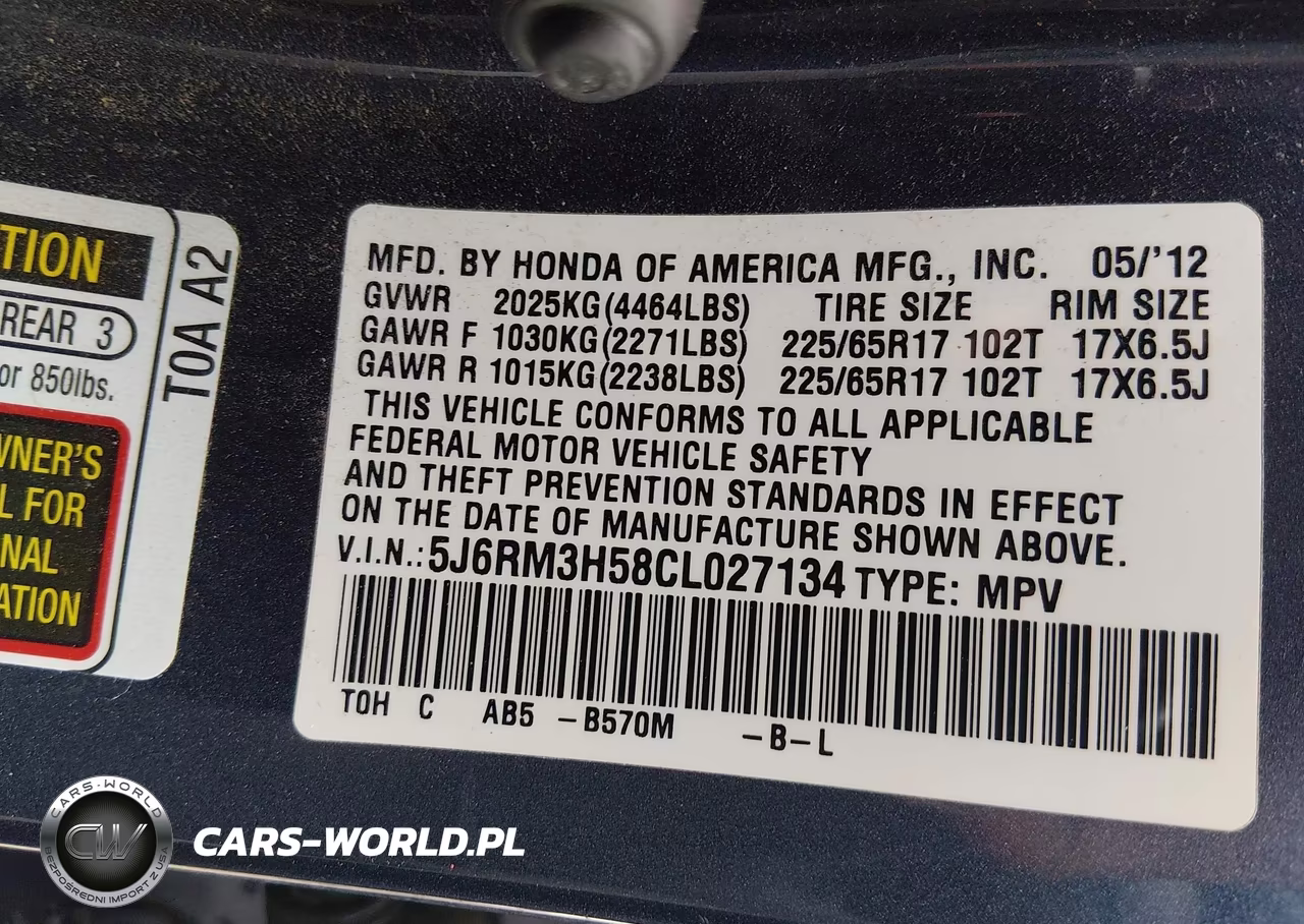 2012 Honda Cr-V Ex VIN:5J6RM3H58CL027134 - 9