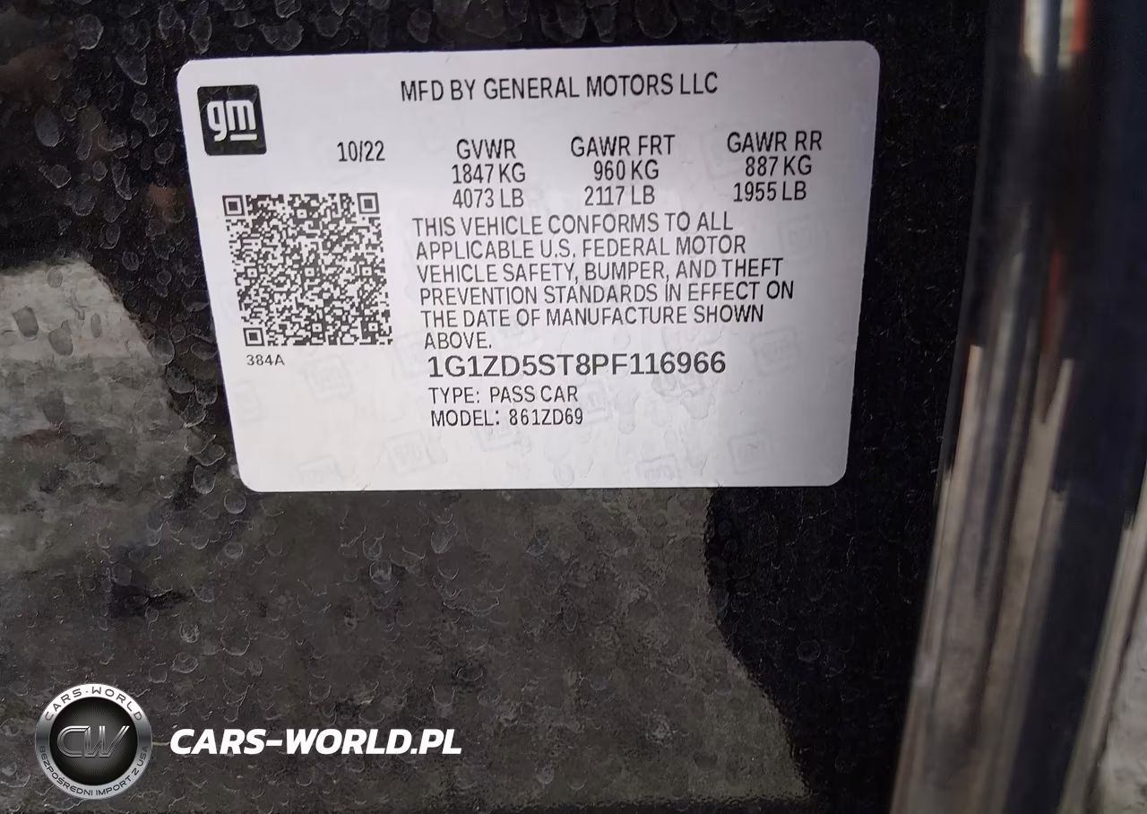 2023 Chevrolet Malibu Fwd 1Lt VIN:1G1ZD5ST8PF116966 - 9