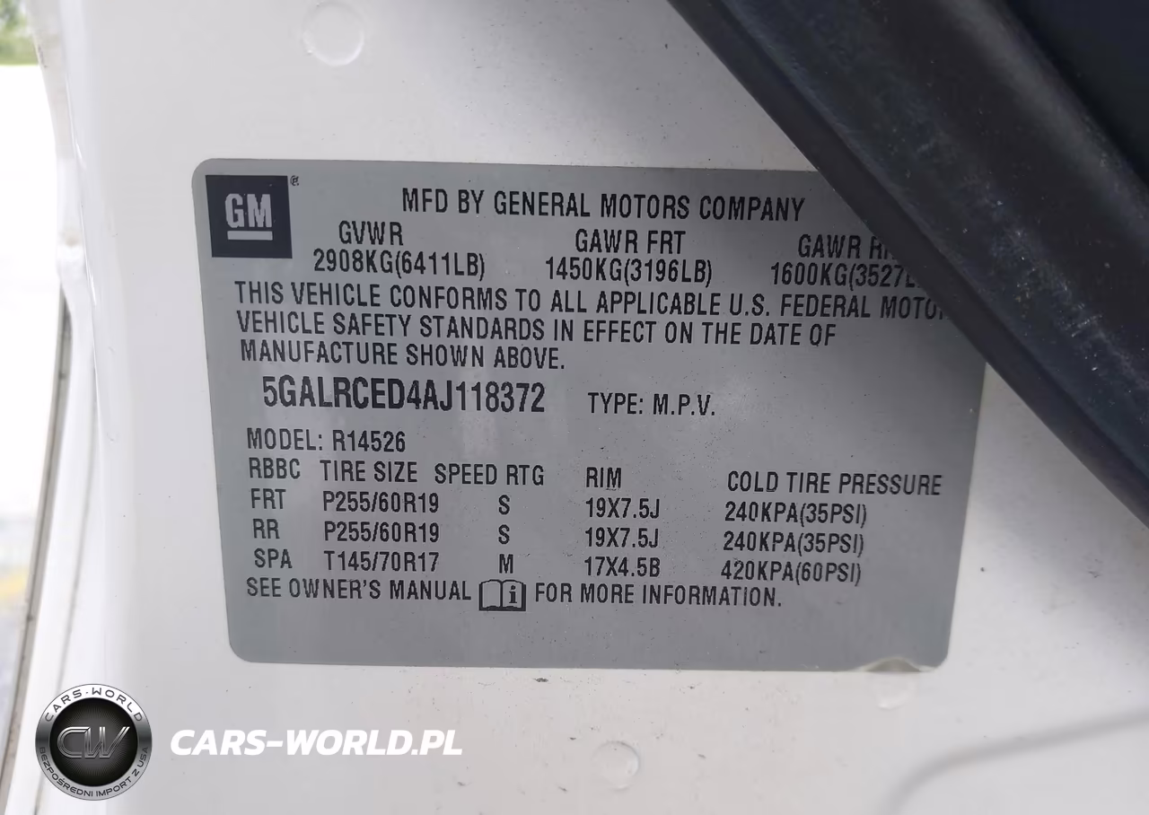 2010 Buick Enclave 2Xl VIN:5GALRCED4AJ118372 - 9