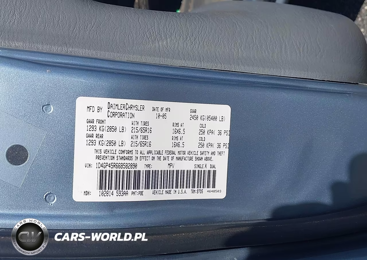 2006 Dodge Caravan Sxt VIN:1D4GP45R66B582890 - 9