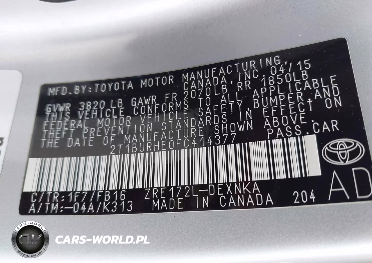 2015 Toyota Corolla Le VIN:2T1BURHE0FC414377 - 9