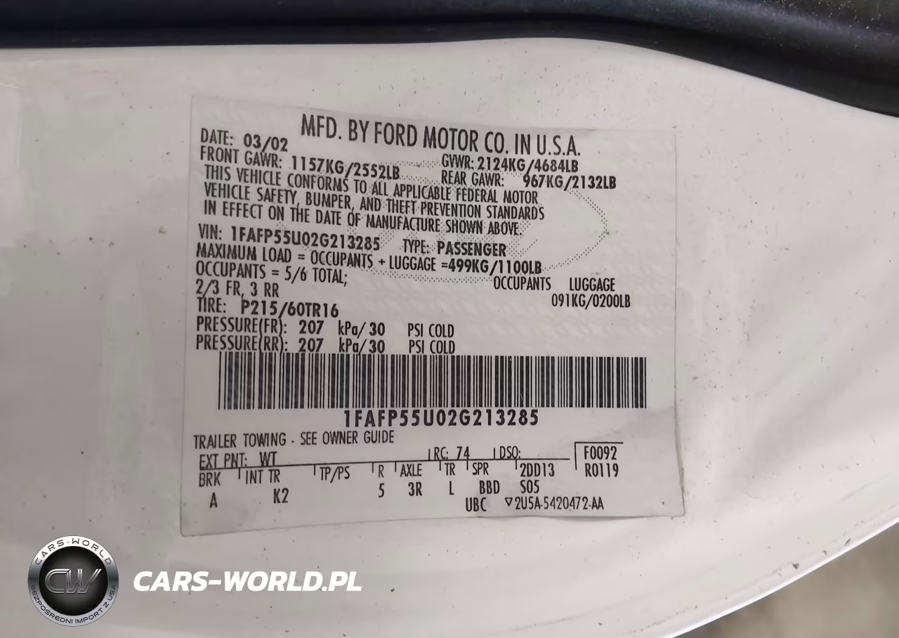 2002 Ford Taurus Ses VIN:1FAFP55U02G213285 - 9
