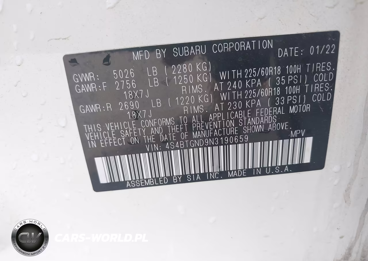 2022 Subaru Outback Limited Xt VIN:4S4BTGND9N3190659 - 9