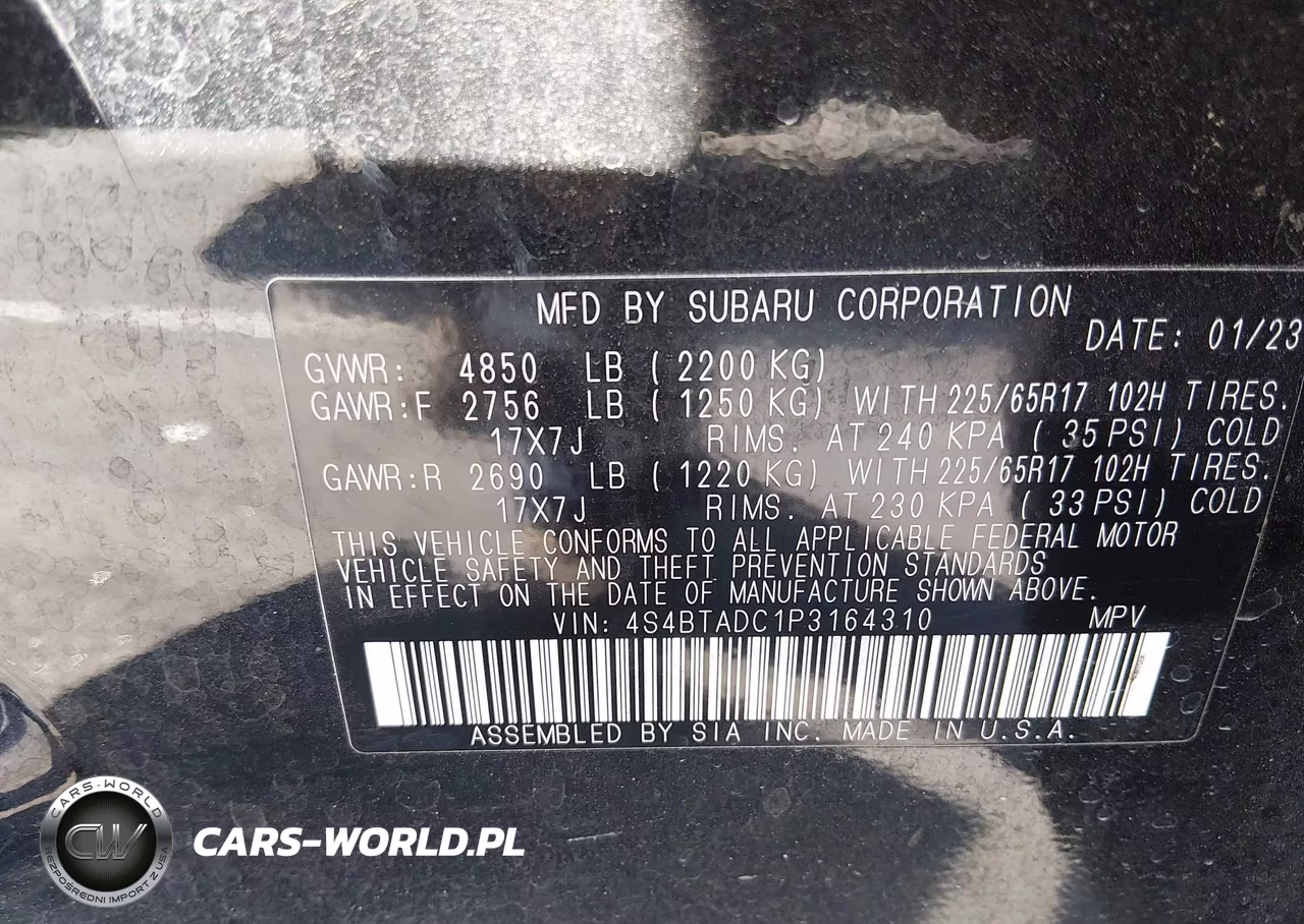 2023 Subaru Outback Premium VIN:4S4BTADC1P3164310 - 9