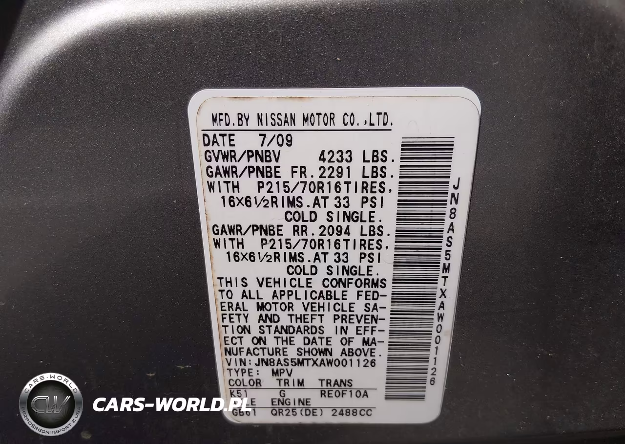 2010 Nissan Rogue S VIN:JN8AS5MTXAW001126 - 9